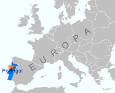 Localizacao Porto na Europa